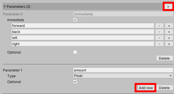 Adding Parameters