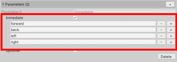 Immediate Parameters
